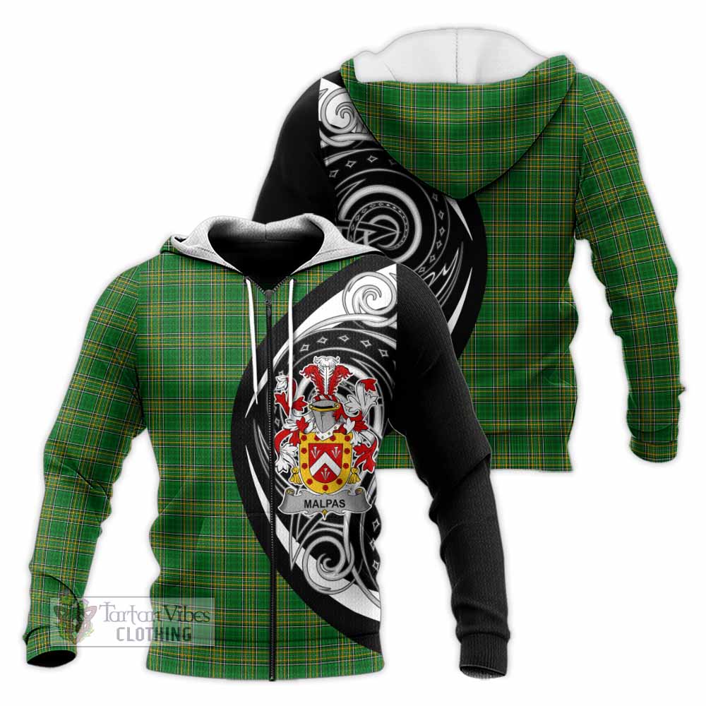 Malpas Irish Clan Knitted Hoodie Celtic Circle Style Unisex Knitted Zip Hoodie - Tartan Vibes Clothing
