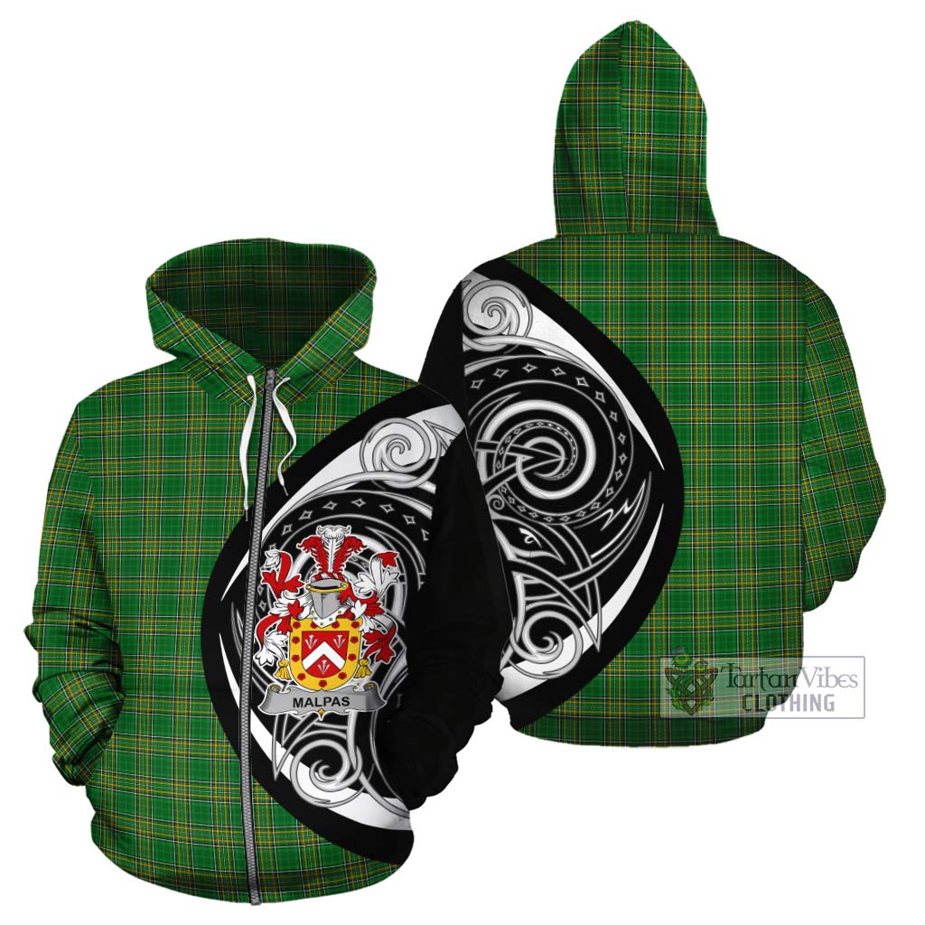 Malpas Irish Clan Cotton Hoodie Celtic Circle Style Zip Hoodie - Tartan Vibes Clothing