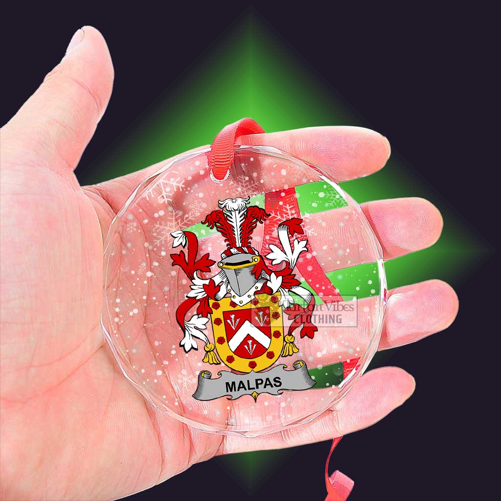 Malpas Irish Clan Christmas Glass Ornament with Coat of Arms - 2D-tartanvibesclothing