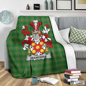 Manders Irish Clan Tartan Blanket with Coat of Arms - Tartan Vibes Clothing