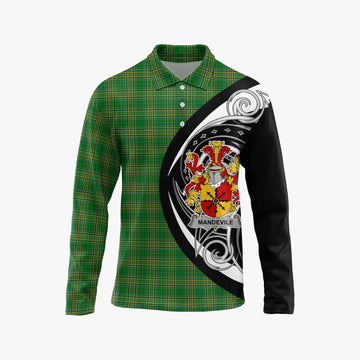 Mandevile Irish Clan Long Sleeve Polo Shirt Celtic Circle Style Unisex - Tartan Vibes Clothing