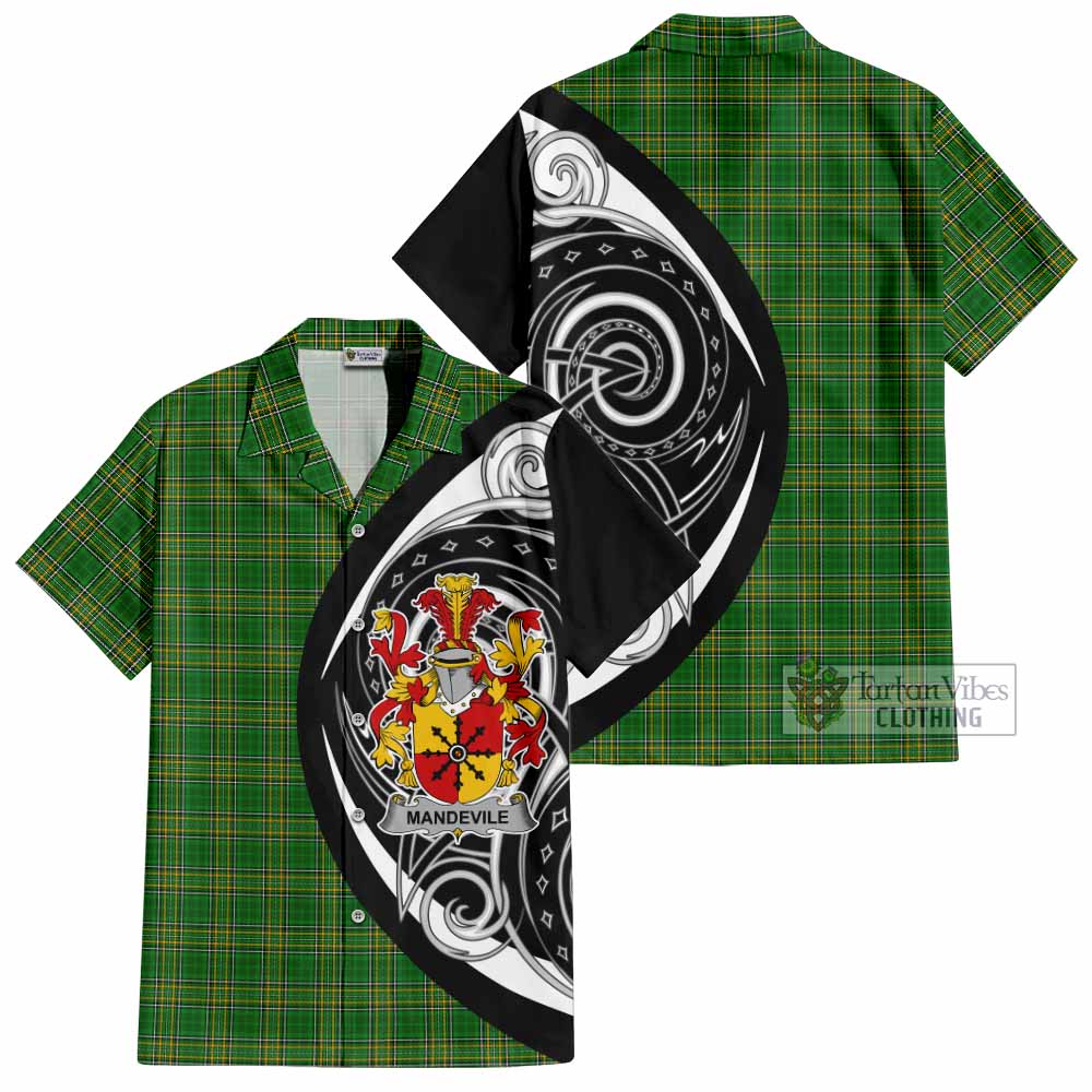 Tartan Vibes Clothing Mandevile Irish Clan Short Sleeve Button Shirt Celtic Circle Style
