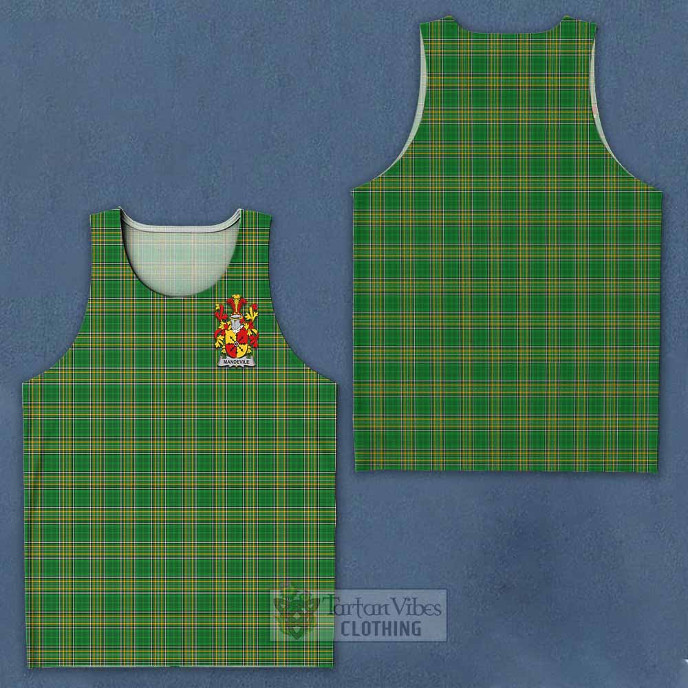 Tartan Vibes Clothing Mandevile Irish Clan Tartan Men's Tank Top with Coat of Arms