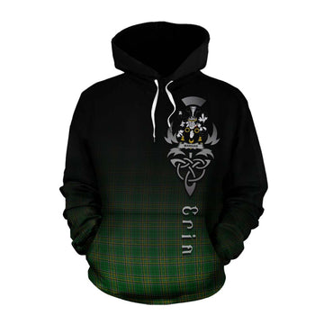 Tartan Vibes Clothing Mangan Irish Clan Cotton Hoodie with Coat of Arms Erin Go Bragh Celtic Inspired