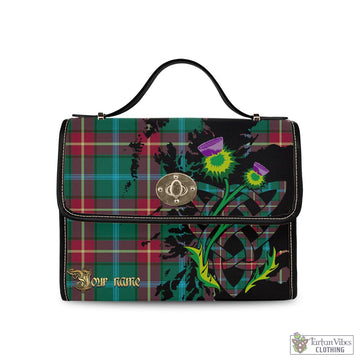 Manitoba Province Canada Tartan Waterproof Canvas Bag with Scotland Map and Thistle Celtic Accents