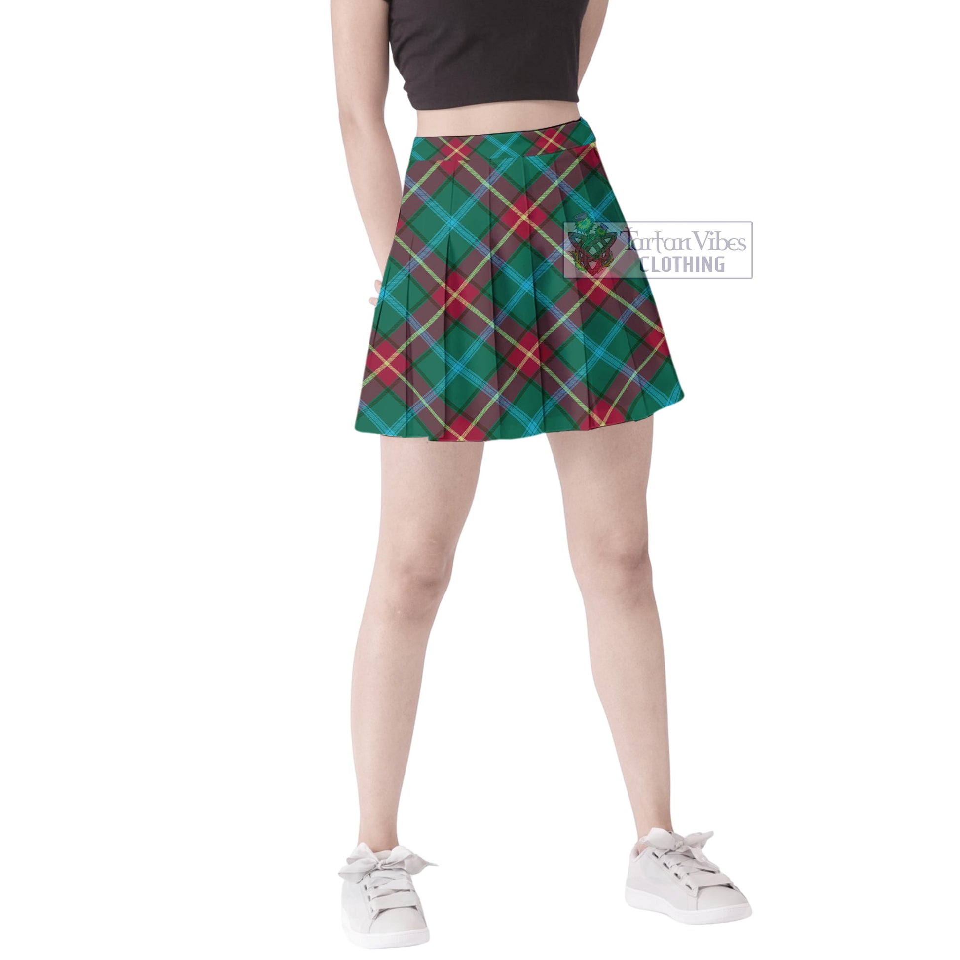 Tartan Vibes Clothing Manitoba Province Canada Tartan Women's Plated Mini Skirt