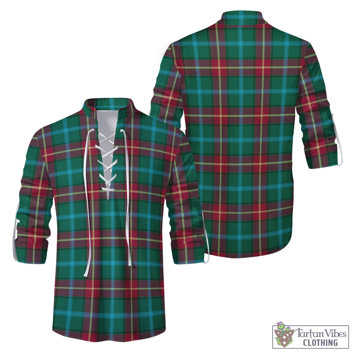 Tartan Vibes Clothing Manitoba Province Canada Tartan Men's Scottish Traditional Jacobite Ghillie Kilt Shirt