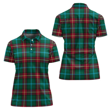 Manitoba Province Canada Tartan Polo Shirt For Women
