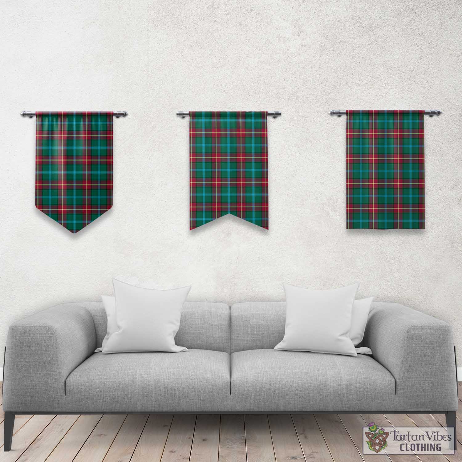 Tartan Vibes Clothing Manitoba Province Canada Tartan Gonfalon, Tartan Banner
