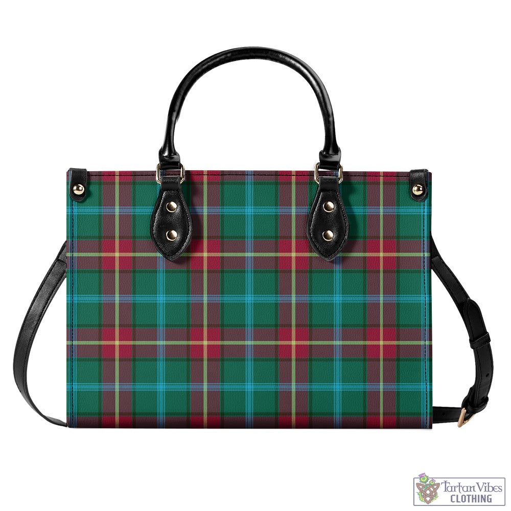 Manitoba Province Canada Tartan Luxury Leather Handbags L - Tartan Vibes Clothing