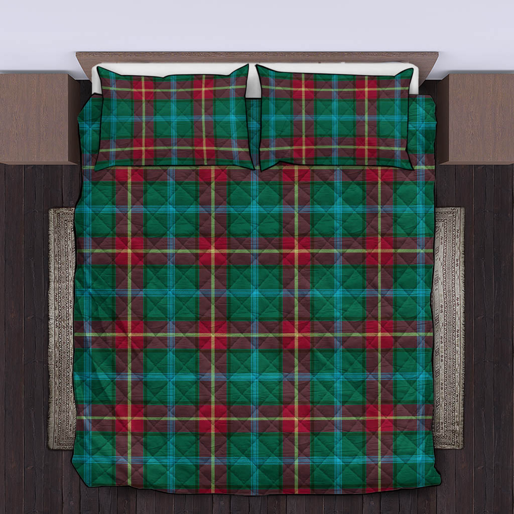 Manitoba Province Canada Tartan Quilt Bed Set King - Tartan Vibes Clothing