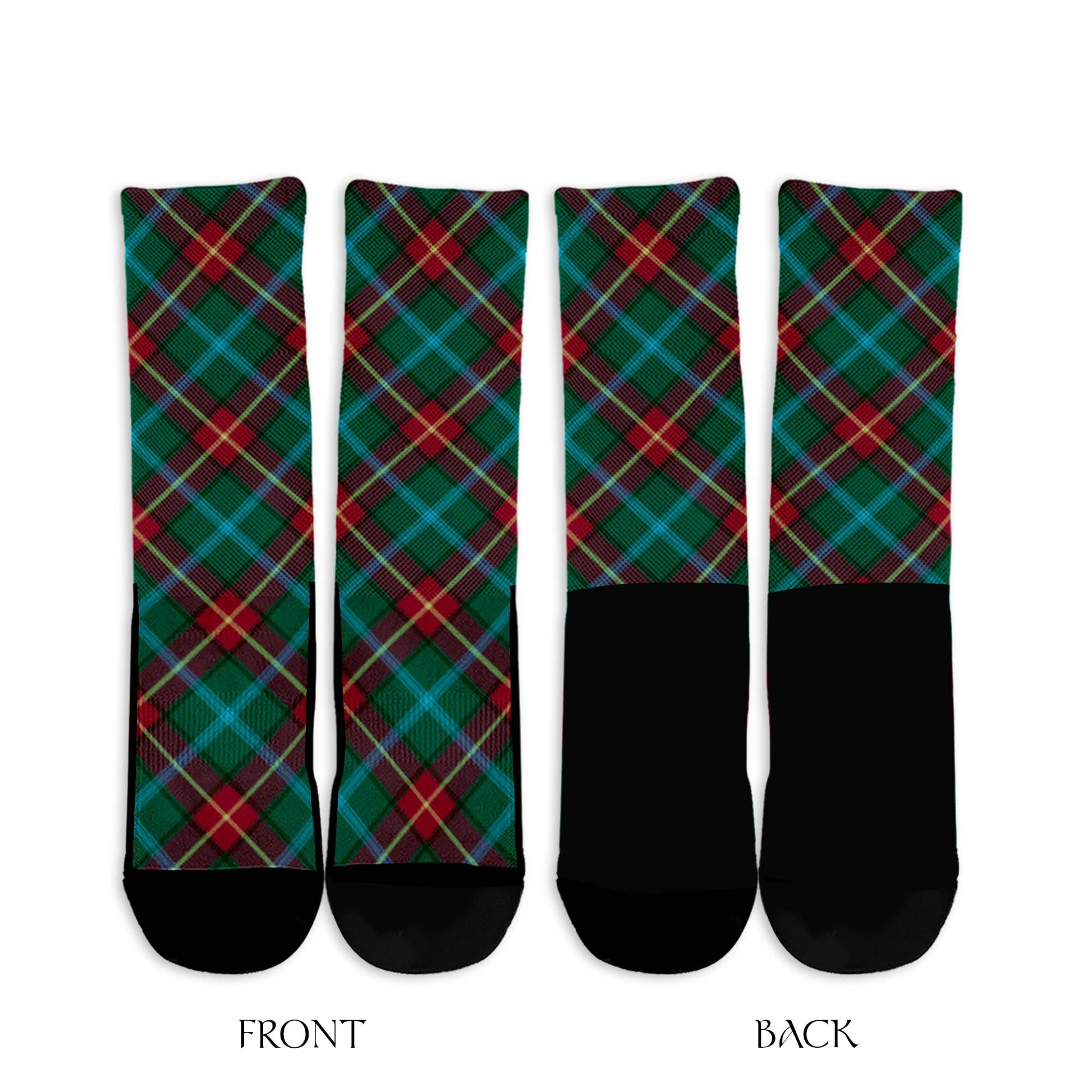 Manitoba Province Canada Tartan Crew Socks Cross Tartan Style - Tartanvibesclothing