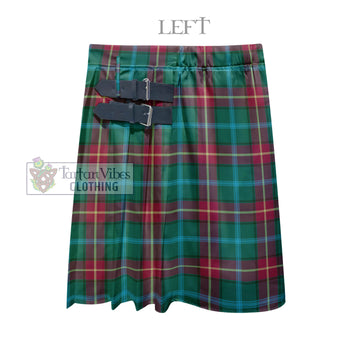 Manitoba Province Canada Tartan Men's Pleated Skirt - Fashion Casual Retro Scottish Kilt Style