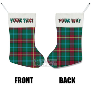 Manitoba Province Canada Tartan Christmas Stocking with Personalized Text