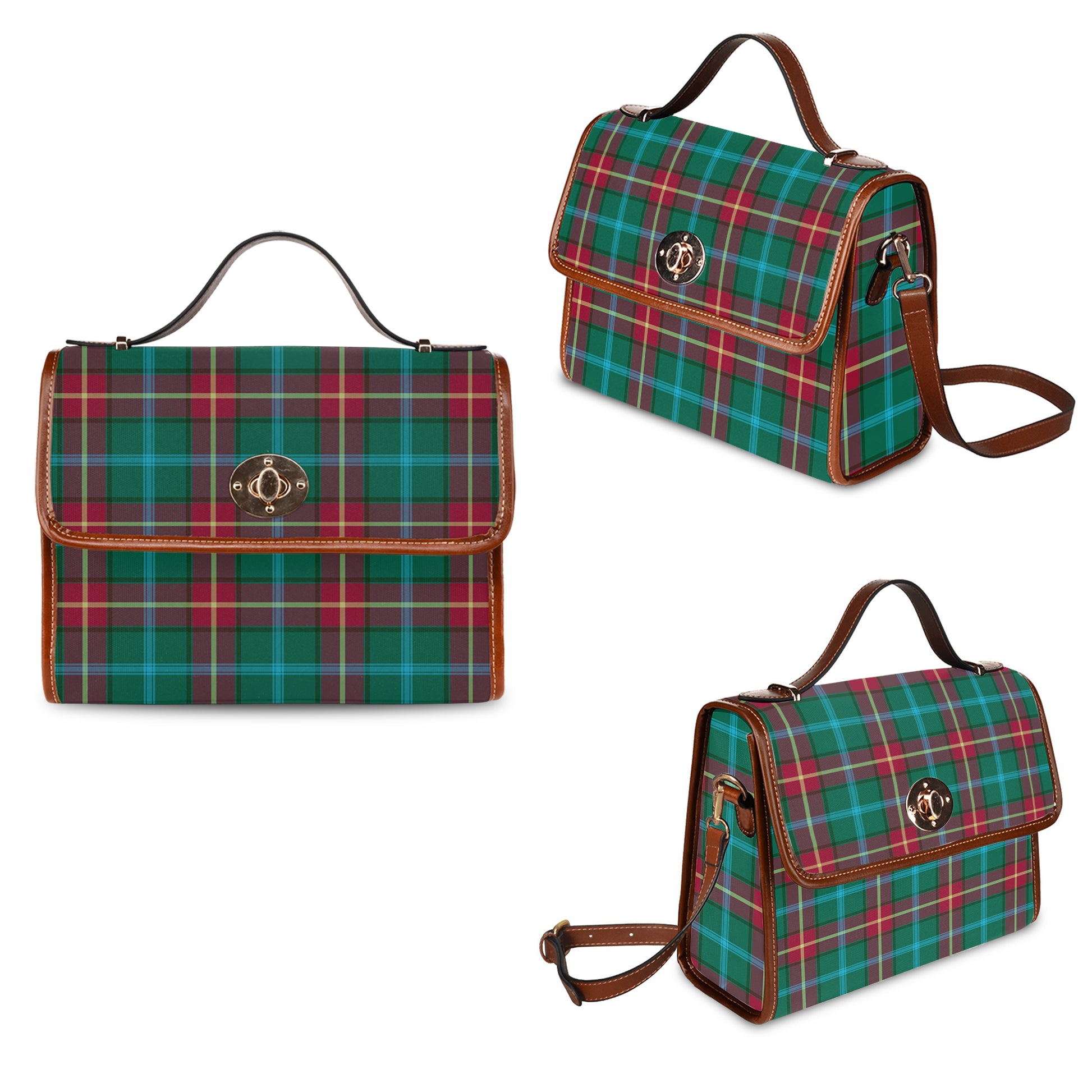 manitoba-province-canada-tartan-leather-strap-waterproof-canvas-bag