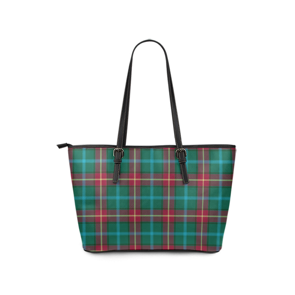 manitoba-province-canada-tartan-leather-tote-bag
