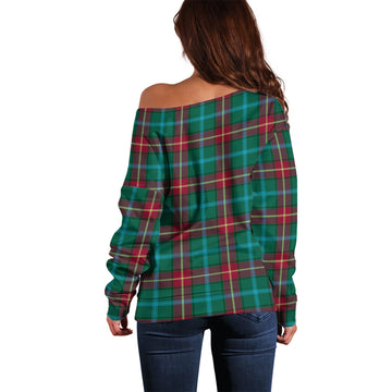 Manitoba Province Canada Tartan Off Shoulder Women Sweater