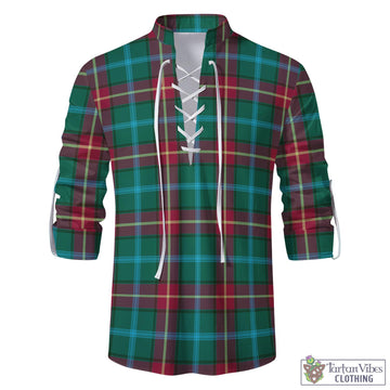 Manitoba Province Canada Tartan Men's Scottish Traditional Jacobite Ghillie Kilt Shirt