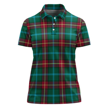 Manitoba Province Canada Tartan Polo Shirt For Women
