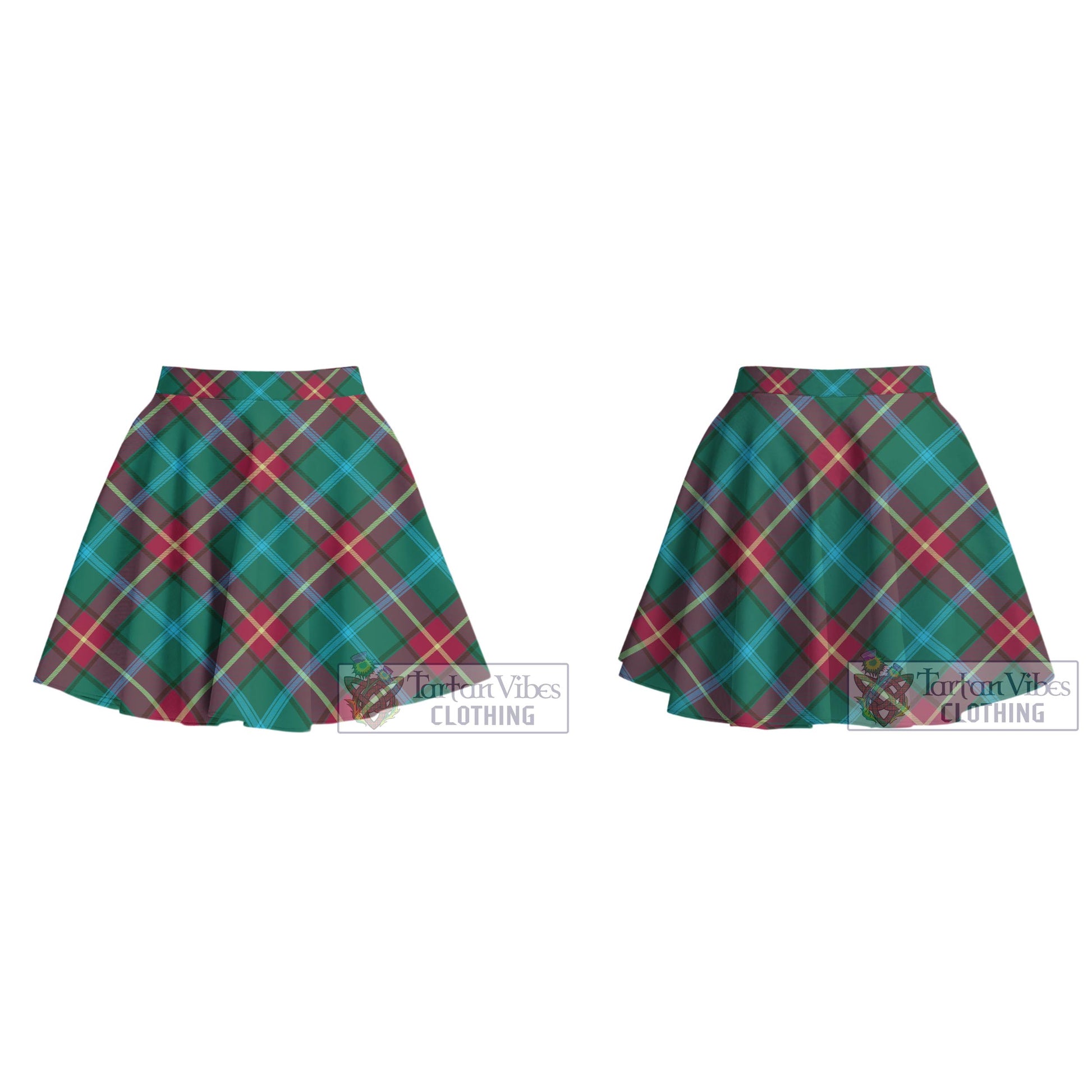 Tartan Vibes Clothing Manitoba Province Canada Tartan Women's Plated Mini Skirt