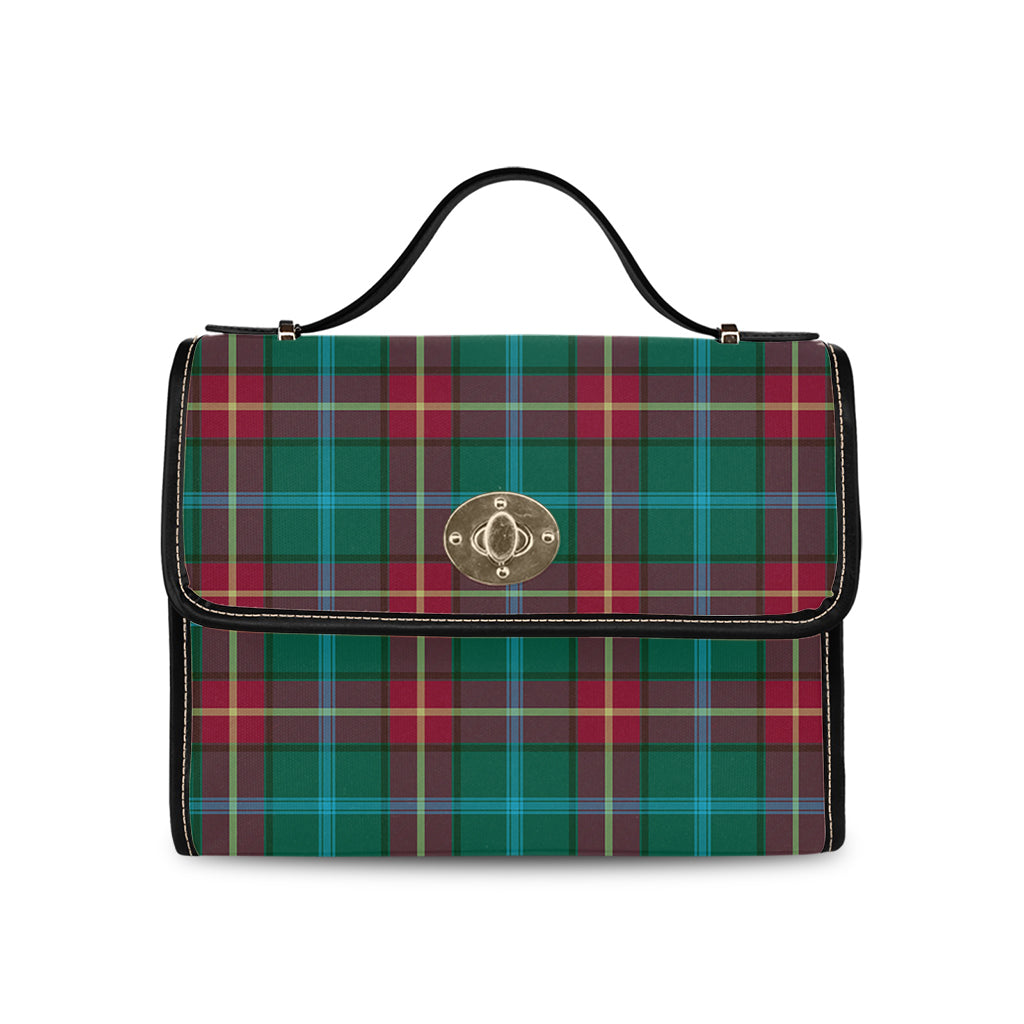 manitoba-province-canada-tartan-leather-strap-waterproof-canvas-bag