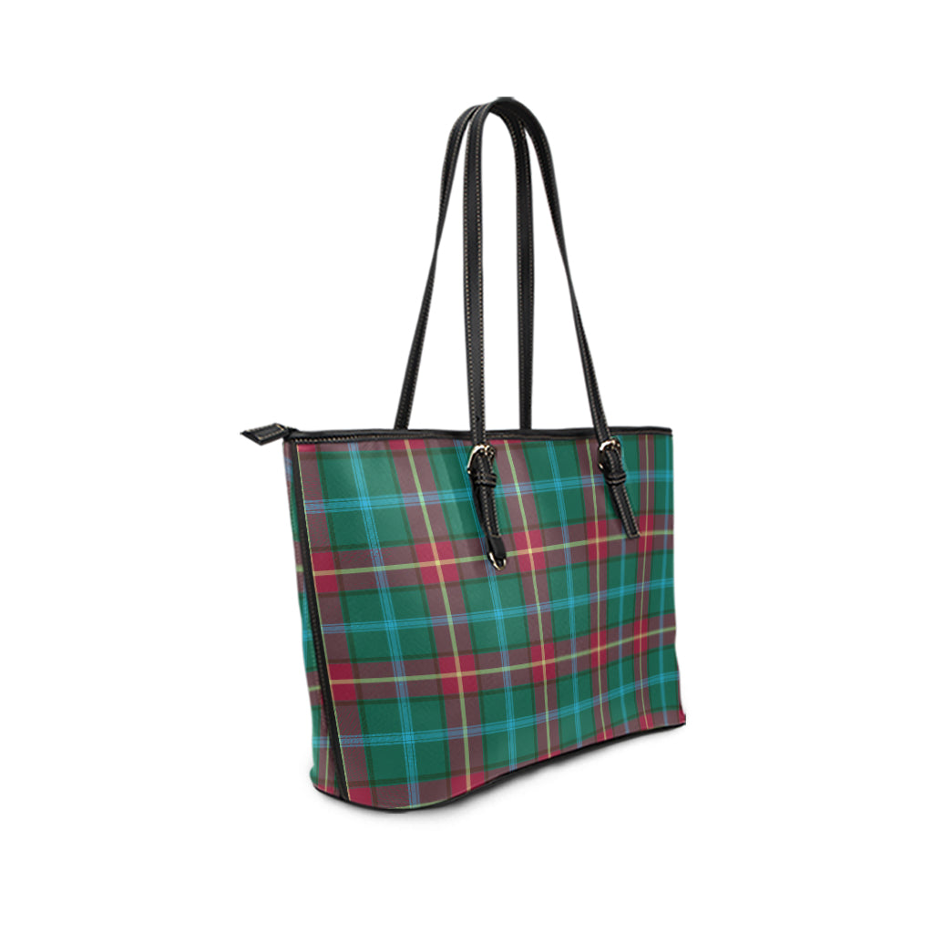 manitoba-province-canada-tartan-leather-tote-bag