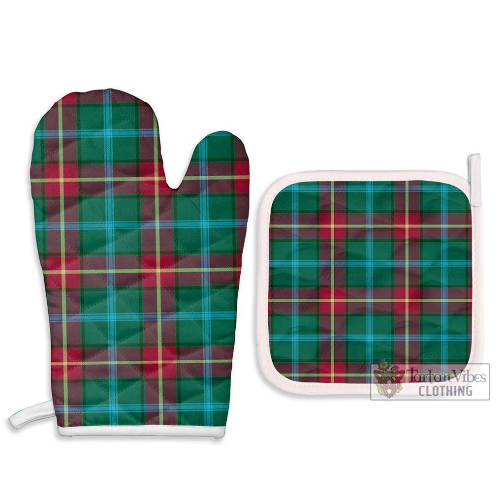 Manitoba Province Canada Tartan Combo Oven Mitt & Pot-Holder Combo 1 Oven Mitt & 2 Pot-Holder White - Tartan Vibes Clothing
