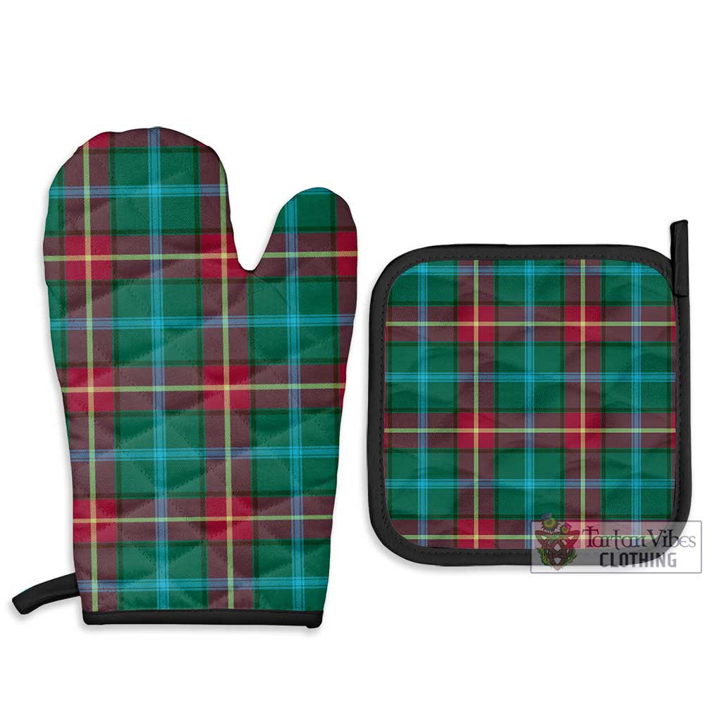 Manitoba Province Canada Tartan Combo Oven Mitt & Pot-Holder Combo 1 Oven Mitt & 2 Pot-Holder Black - Tartan Vibes Clothing
