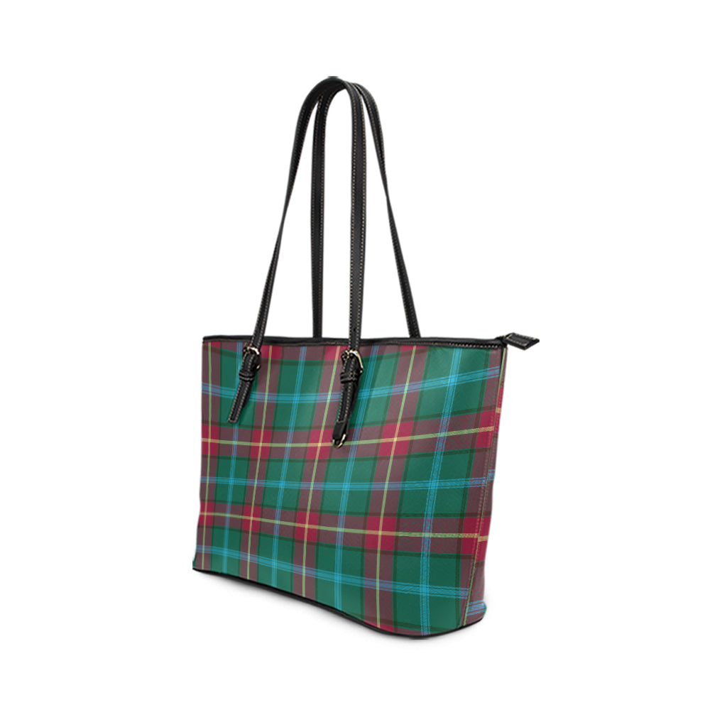manitoba-province-canada-tartan-leather-tote-bag