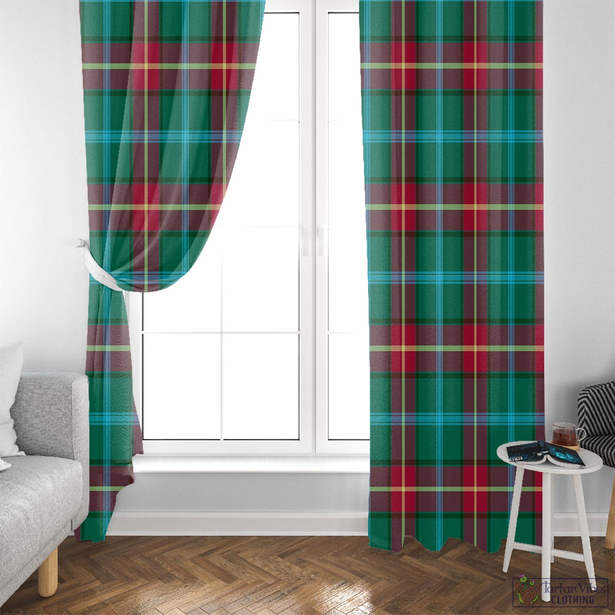 Manitoba Province Canada Tartan Window Curtain