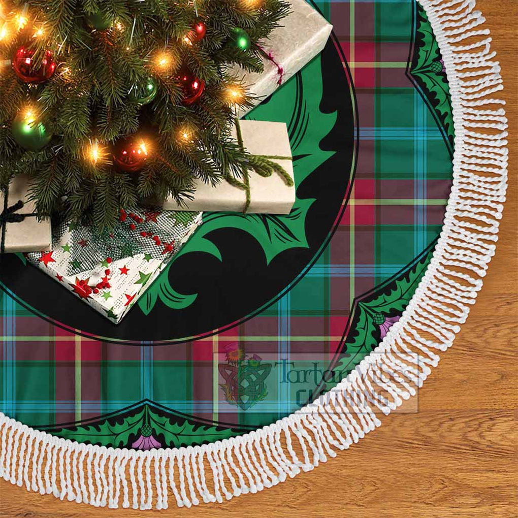 Tartan Vibes Clothing Manitoba Province Canada Tartan Christmas Tree Skirt Scottish Thistle Style