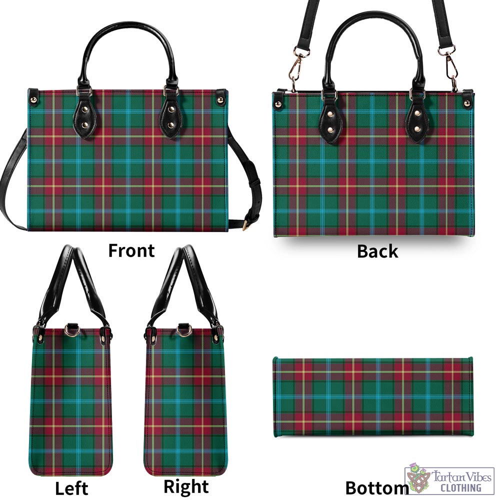Manitoba Province Canada Tartan Luxury Leather Handbags - Tartan Vibes Clothing