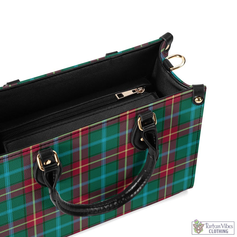 Manitoba Province Canada Tartan Luxury Leather Handbags - Tartan Vibes Clothing