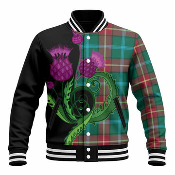 Manitoba Province Canada Tartan Baseball Jacket Traditional Scottish Thistle