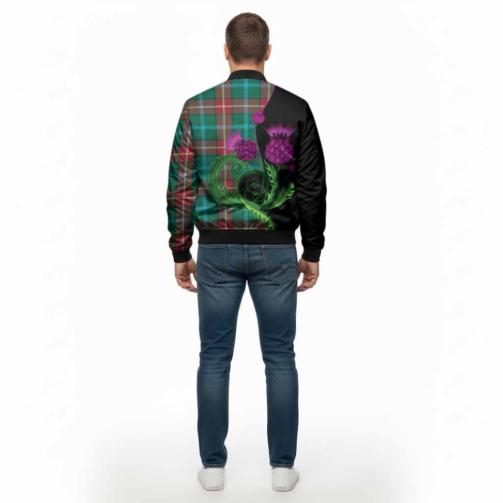 Manitoba Province Canada Tartan Bomber Jacket Traditional Scottish Thistle