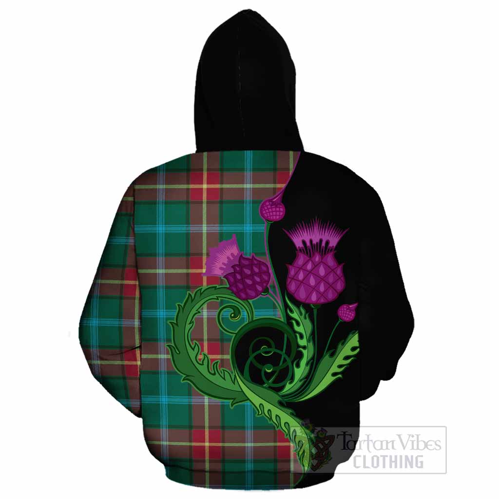 Manitoba Province Canada Tartan Cotton Hoodie Traditional Scottish Thistle