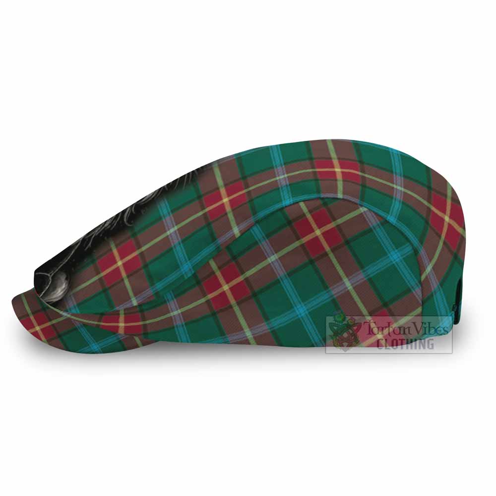 Manitoba Province Canada Tartan Flat Cap, Jeff Cap Roaring Lion Heritage
