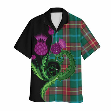 Manitoba Province Canada Tartan Hawaiian Shirt Traditional Scottish Thistle