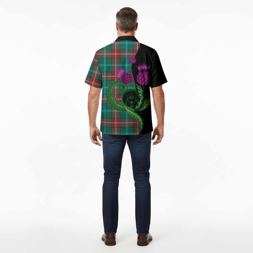 Manitoba Province Canada Tartan Hawaiian Shirt Traditional Scottish Thistle