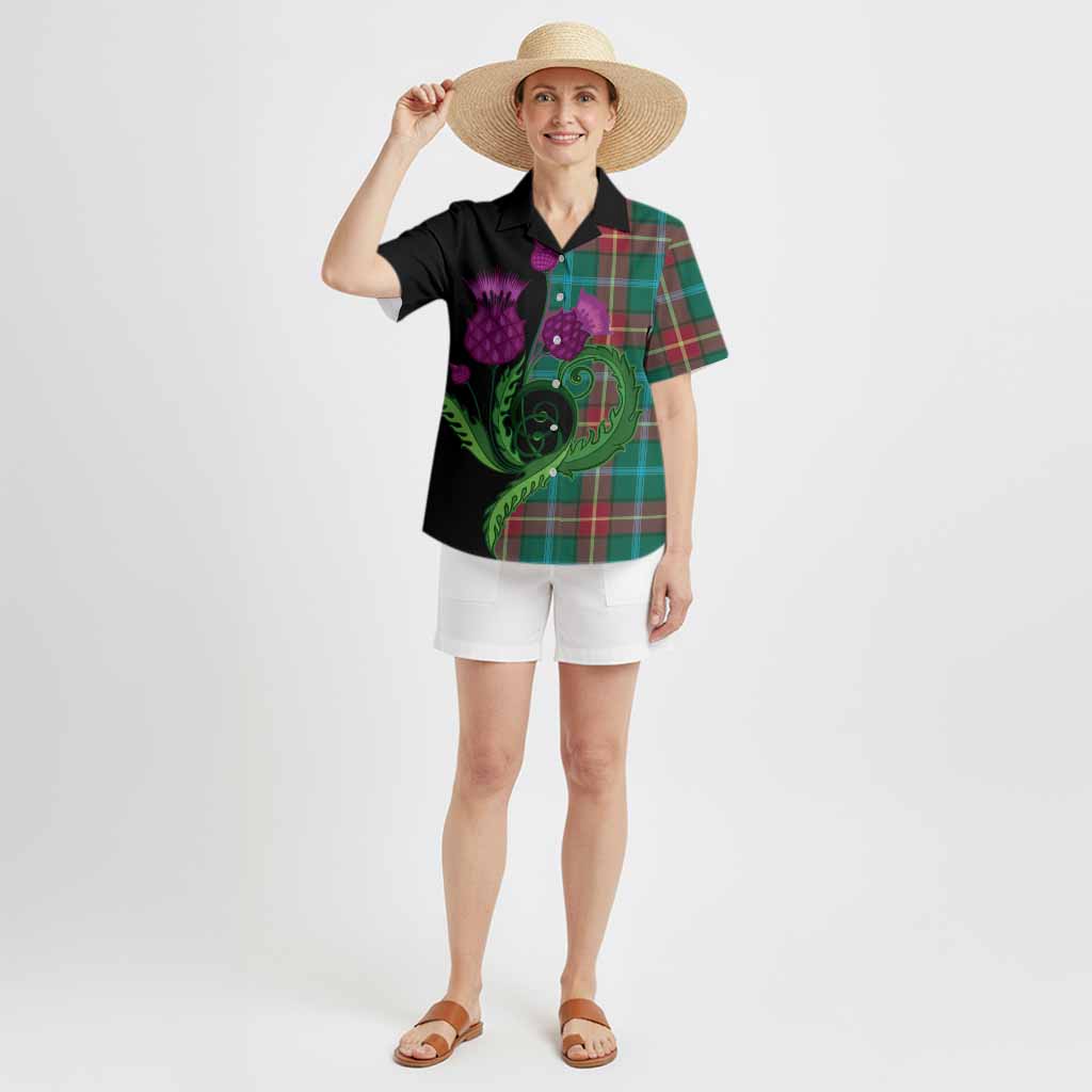 Manitoba Province Canada Tartan Hawaiian Shirt Traditional Scottish Thistle