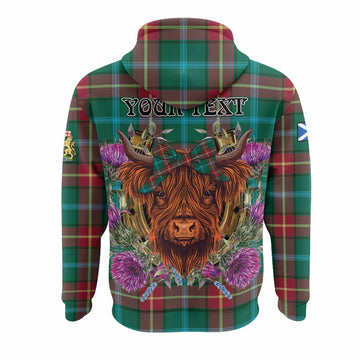 Manitoba Province Canada Tartan Hoodie Scottish Thistle Heilan Coo