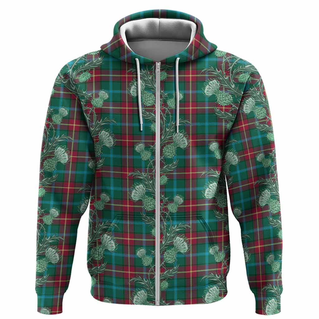 Manitoba Province Canada Tartan Hoodie Seamless Scottish Thistle Flowers