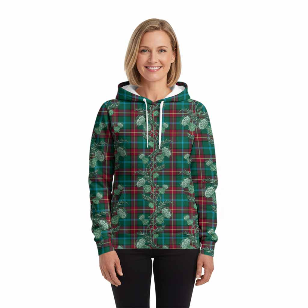 Manitoba Province Canada Tartan Hoodie Seamless Scottish Thistle Flowers