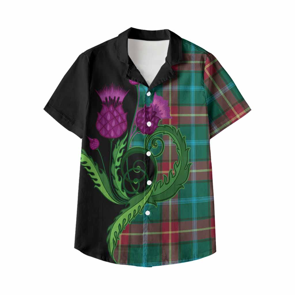 Manitoba Province Canada Tartan Kid Hawaiian Shirt Traditional Scottish Thistle