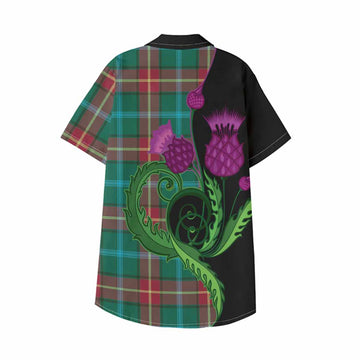 Manitoba Province Canada Tartan Kid Hawaiian Shirt Traditional Scottish Thistle