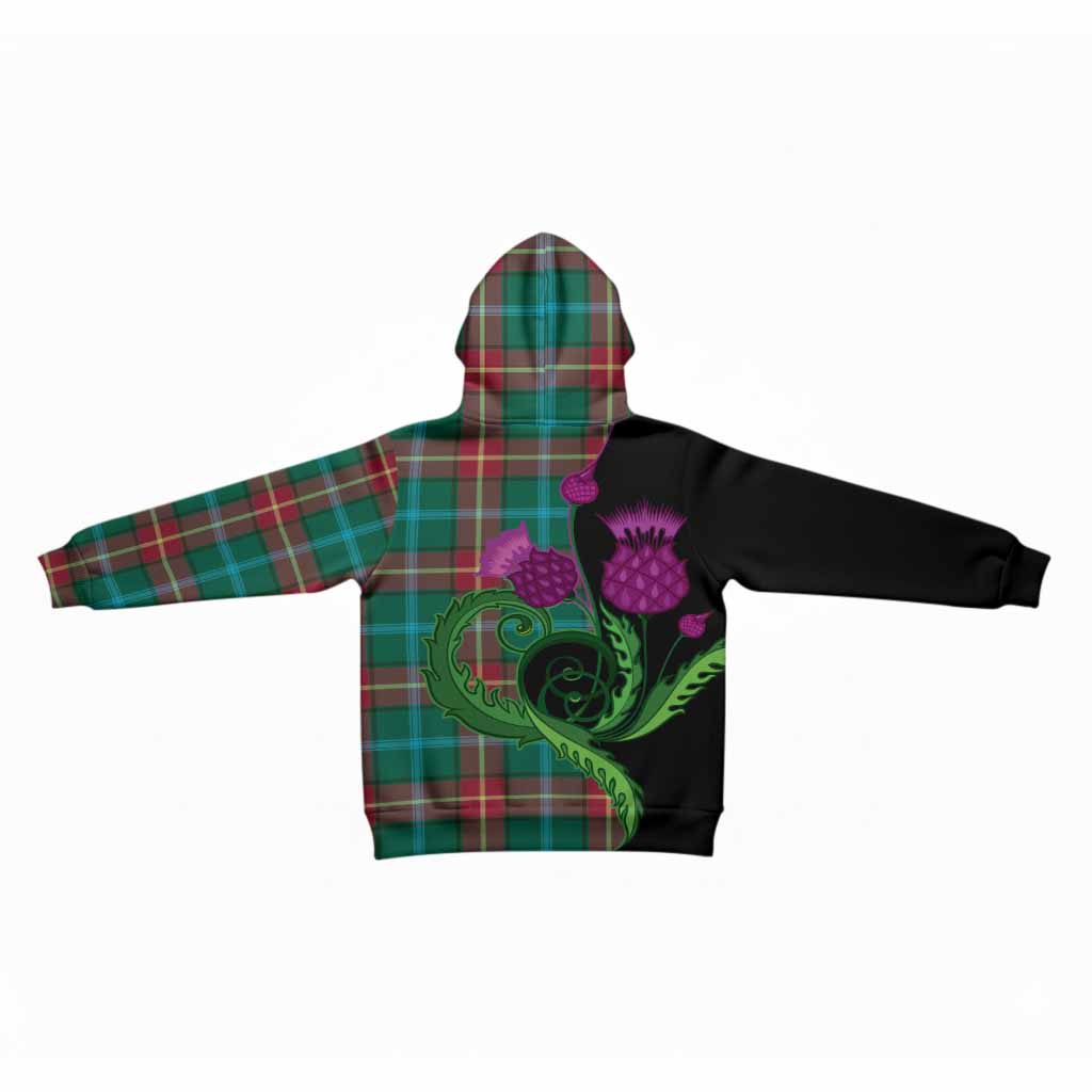 Manitoba Province Canada Tartan Kid Hoodie Traditional Scottish Thistle