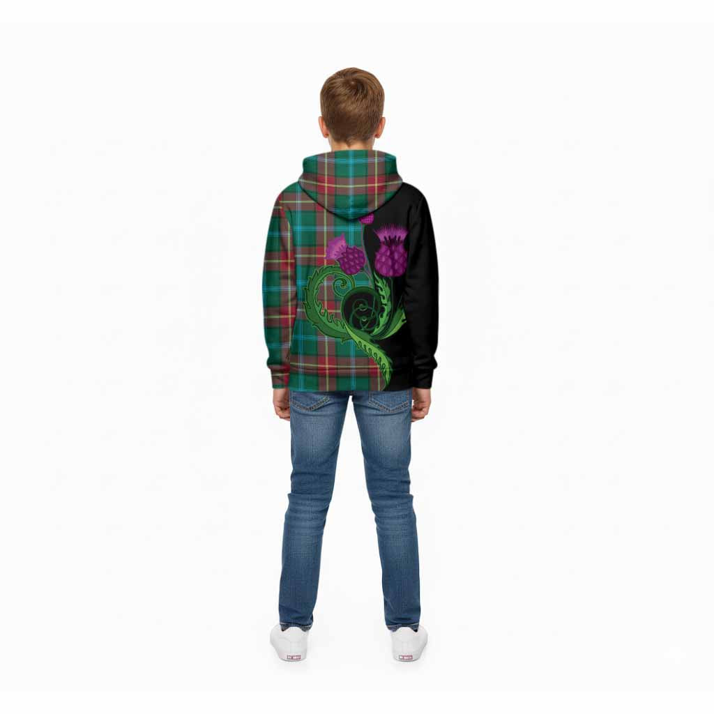 Manitoba Province Canada Tartan Kid Hoodie Traditional Scottish Thistle