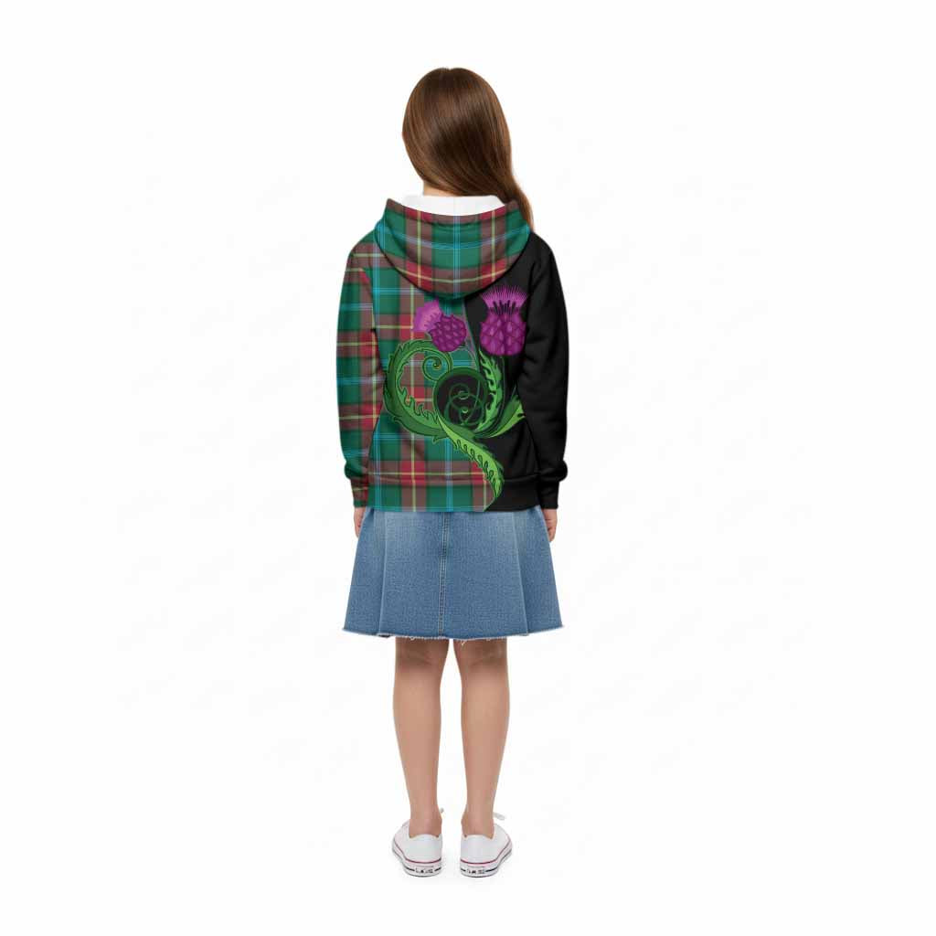 Manitoba Province Canada Tartan Kid Hoodie Traditional Scottish Thistle