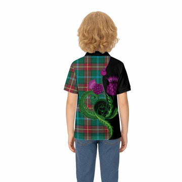 Manitoba Province Canada Tartan Kid Polo Shirt Traditional Scottish Thistle