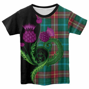 Manitoba Province Canada Tartan Kid T-shirt Traditional Scottish Thistle